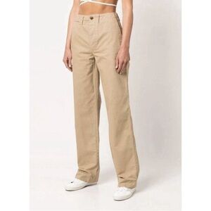 RE/DONE 90s High-Rise Loose Trousers Button Fly Twill Chino Washed Khaki